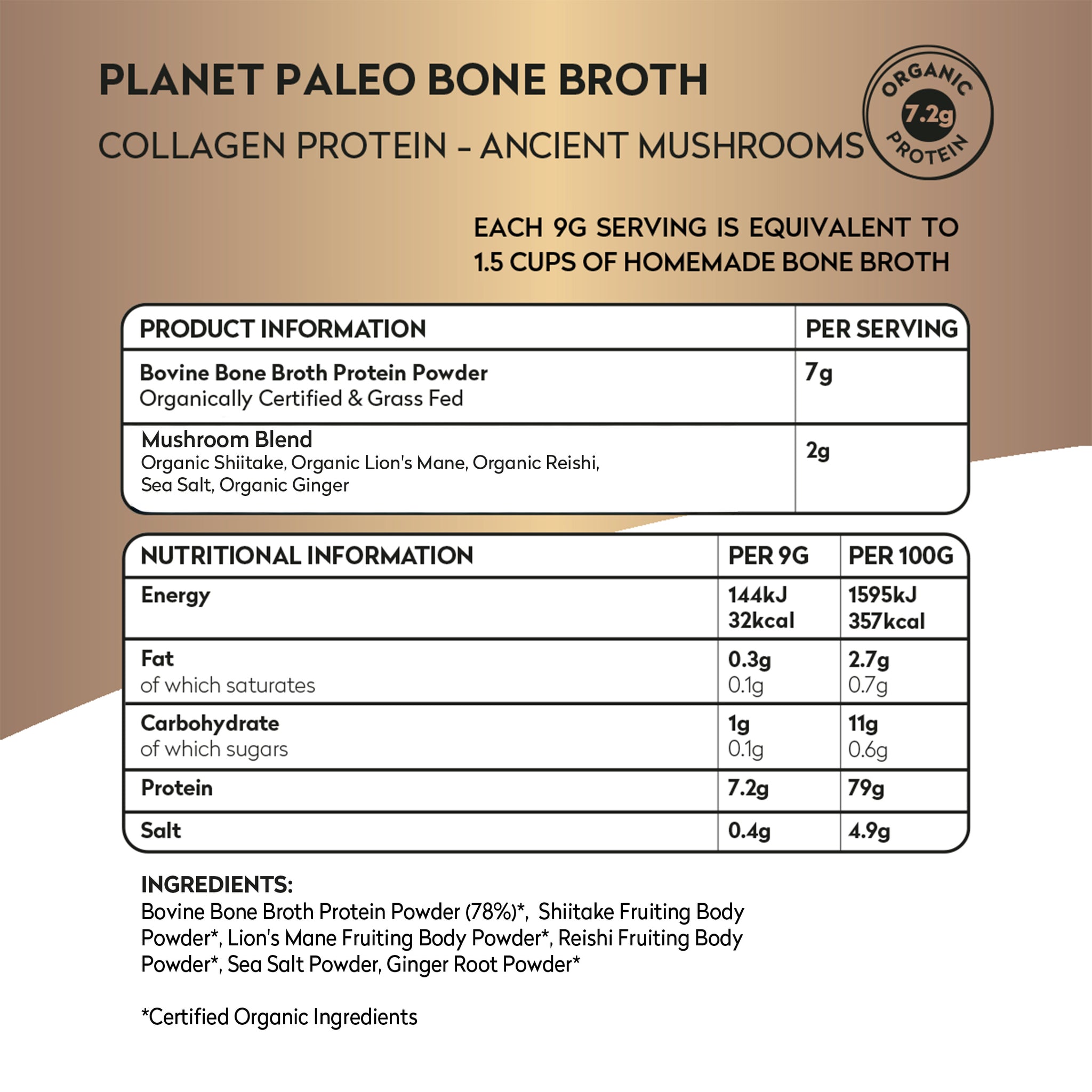 Organic Bone Broth - Ancient Mushrooms