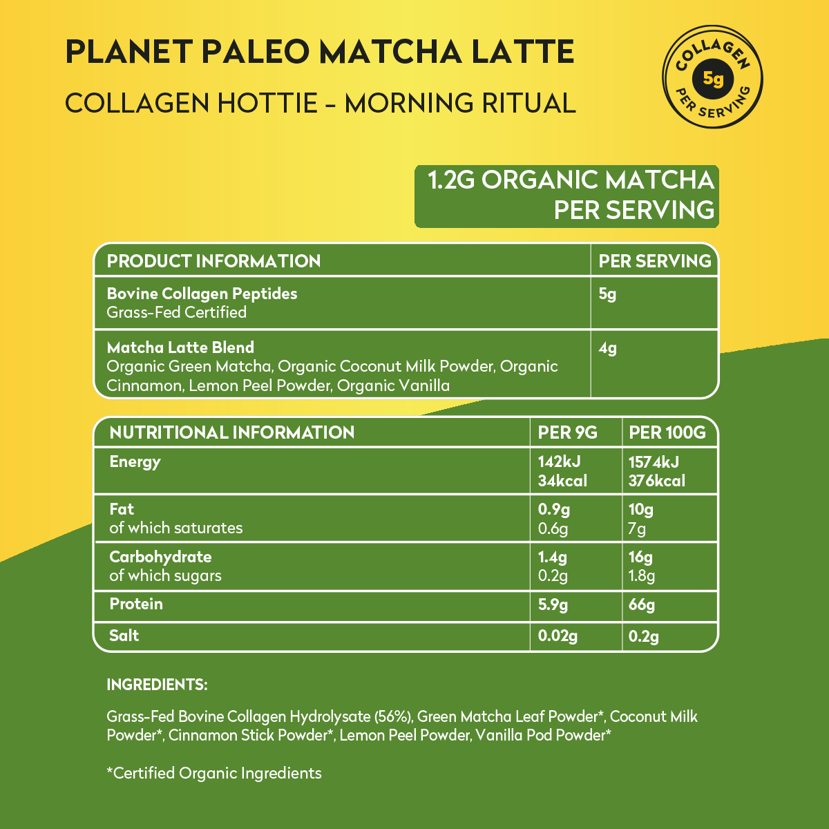 Planet Paleo Matcha Latte - Collagen Hottie