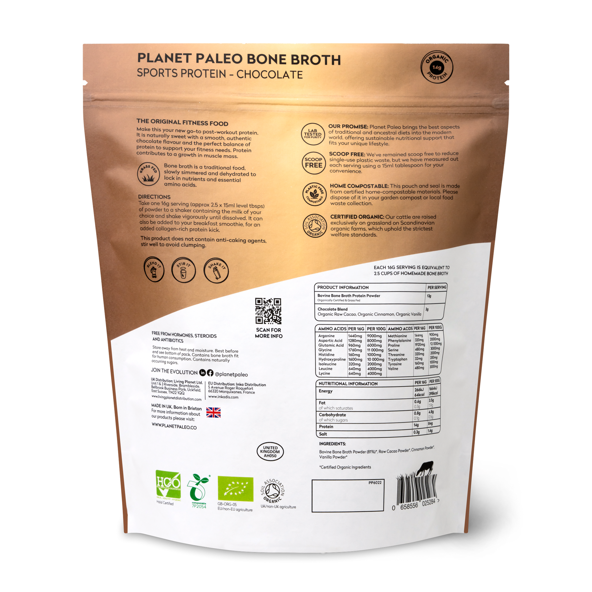 Planet Paleo Chocolate Bone Broth Powder Protein